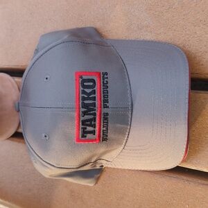 TAMKO Building Products Embroidered Strapback Hat Cap Gray Black Red